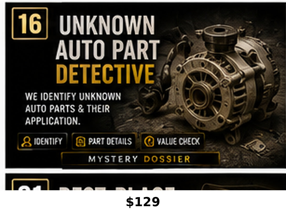 Unknown Auto Part Detective research service graphic