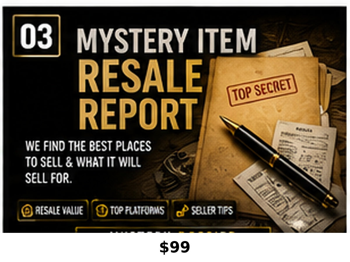 Mystery Item Resale Report research service graphic