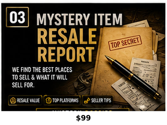 Mystery Item Resale Report research service graphic