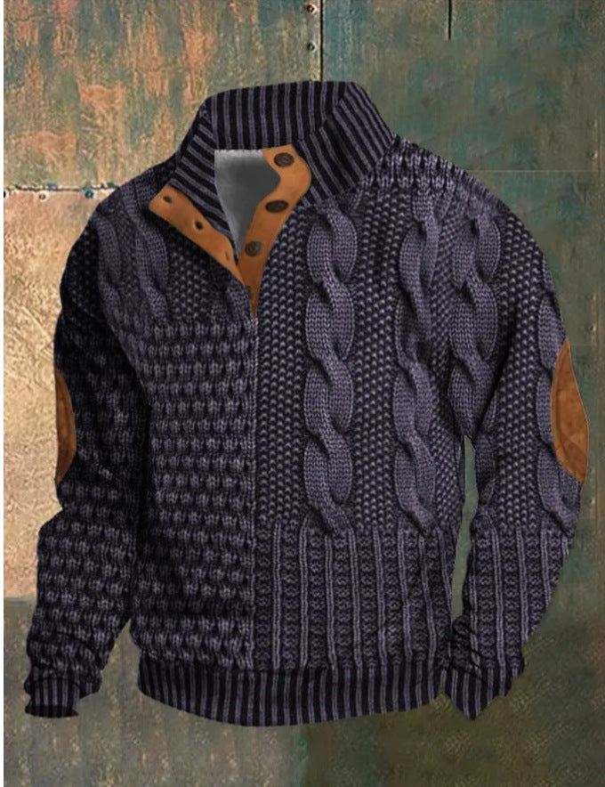 Men’s Stand-Collar Button Hoodie product image