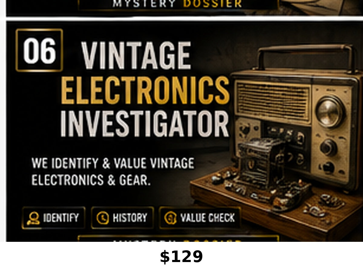 Vintage Electronics Investigator research service graphic