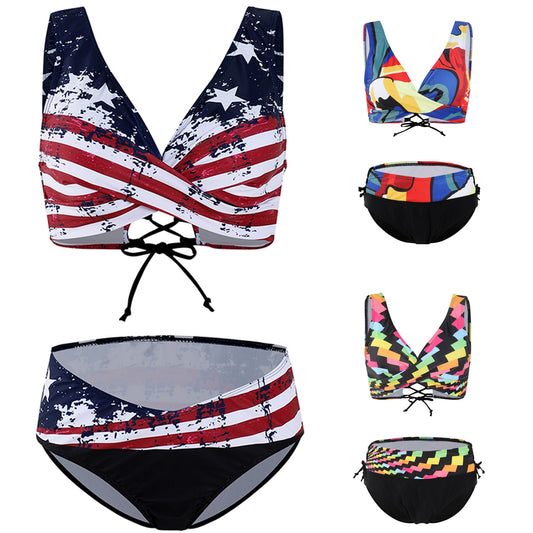 Women’s Two-Piece Striped Swimsuit product image