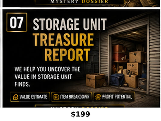 Storage Unit Treasure Report research service graphic