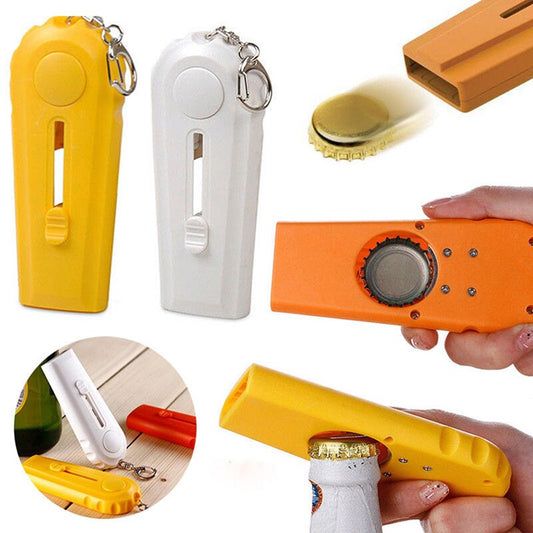 Cap-Launching Bottle Opener Keychain product image