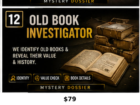 Old Book Investigator research service graphic