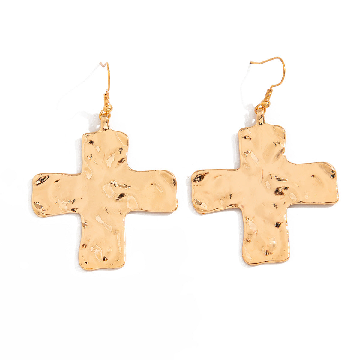 Geometric Cross Drop Earrings