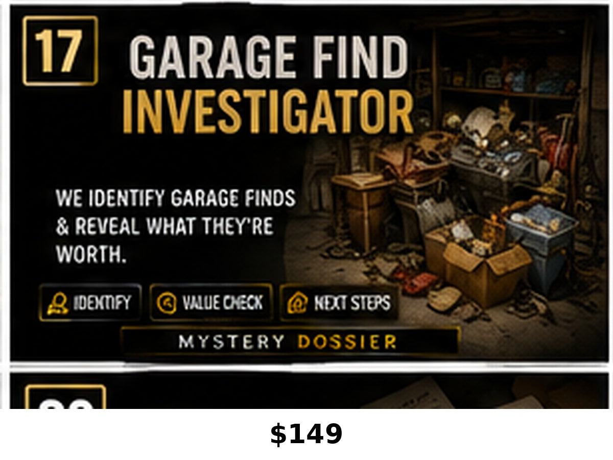 Garage Find Investigator research service graphic