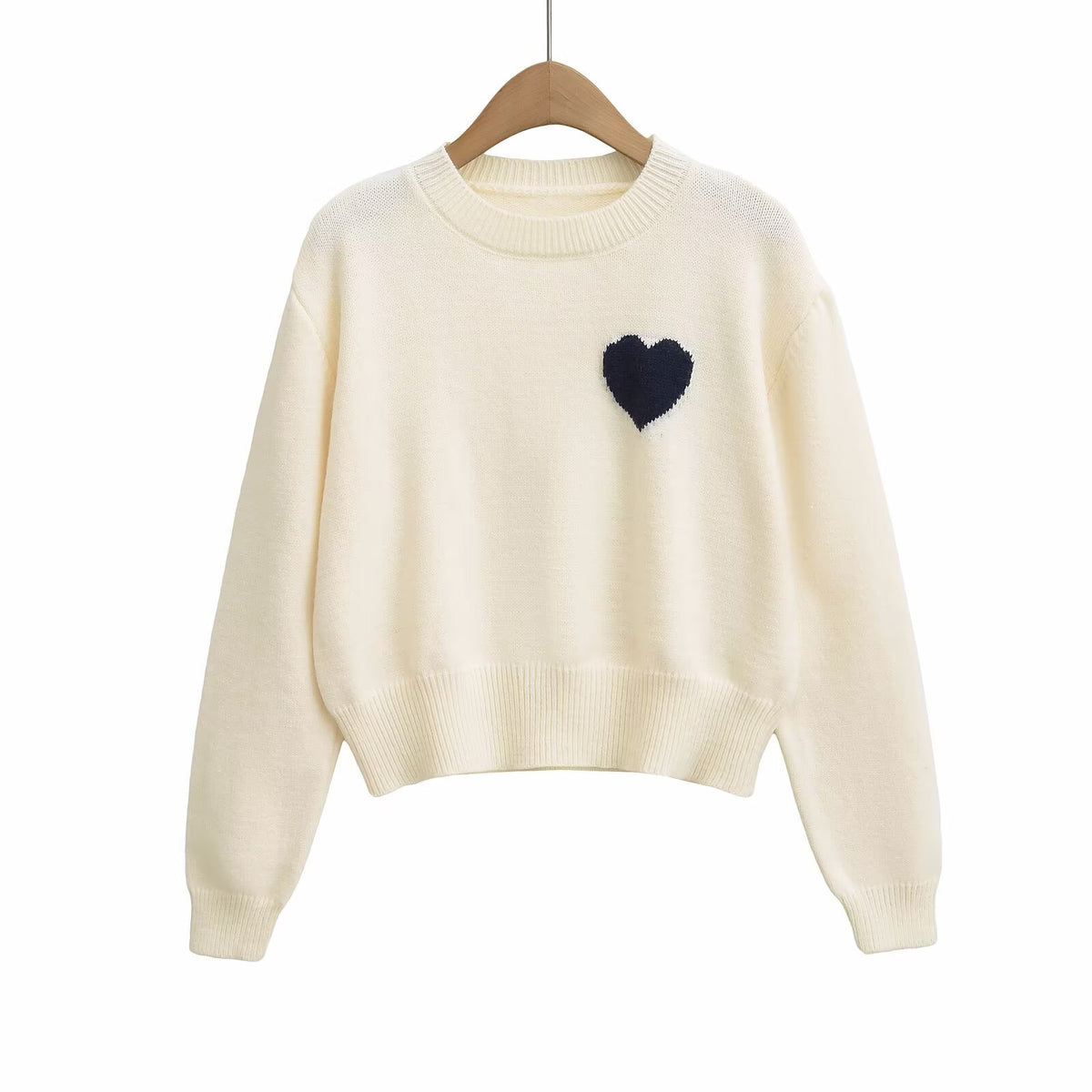 Heart Embroidered Crewneck Sweater product image