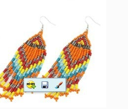 Bohemian Pearl & Geometric Long Earrings