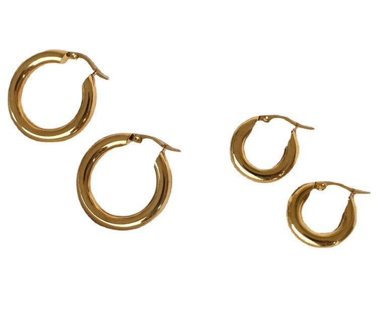 Gold-Tone Stainless Steel Hoop Earrings product image