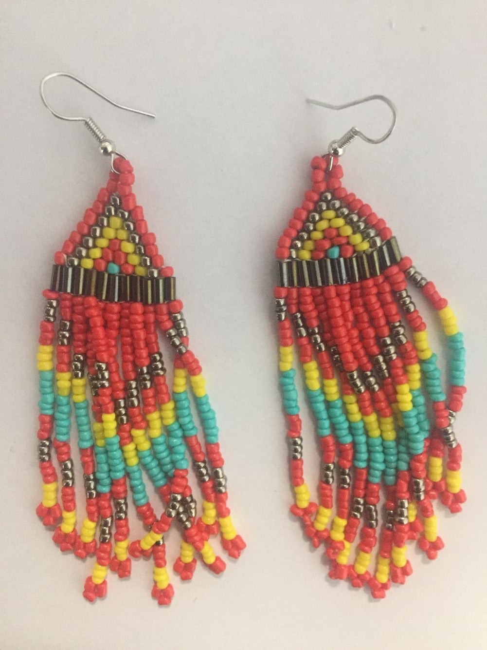 Bohemian Pearl & Geometric Long Earrings