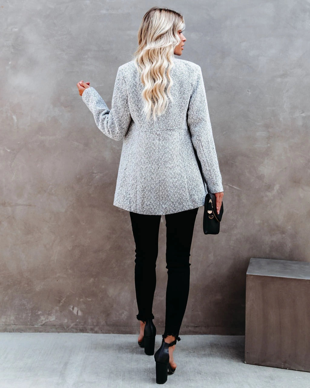 Cropped Wool-Look Lined Jacket
