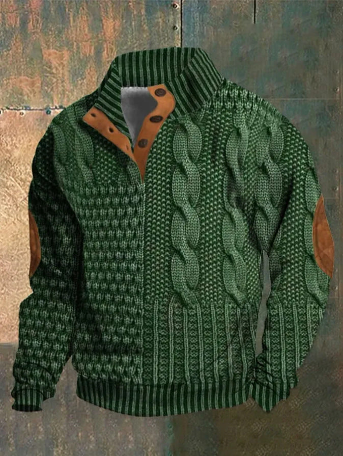 Men’s Stand-Collar Button Hoodie