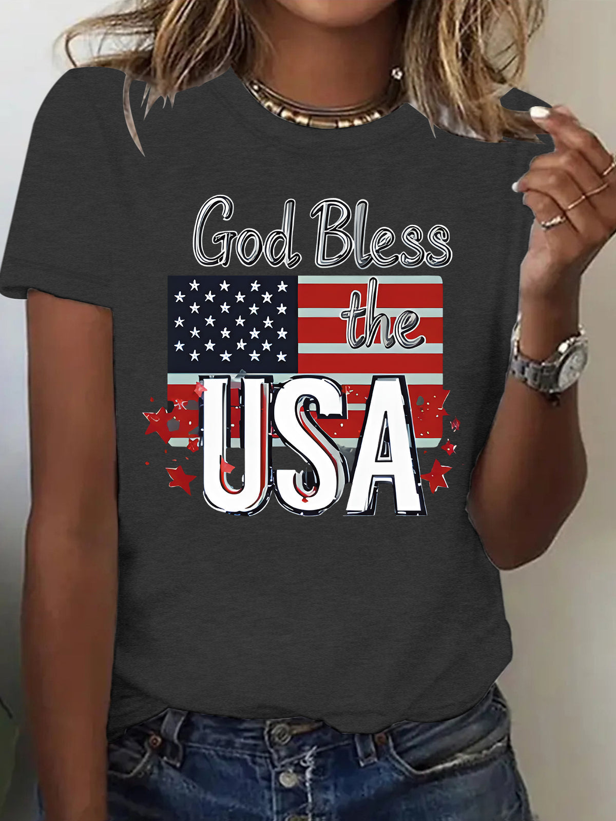 Women’s USA Flag Graphic T-Shirt