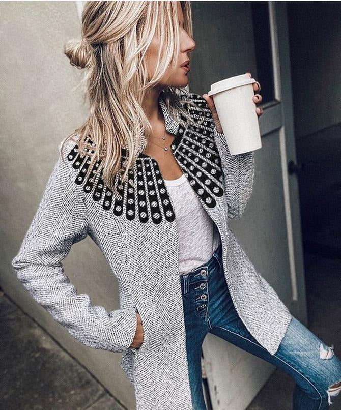 Cropped Wool-Look Lined Jacket