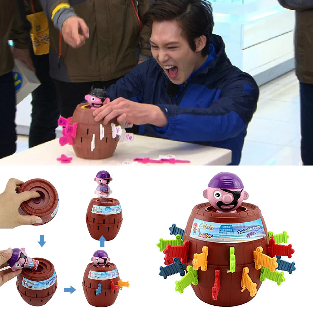 Pop-Up Pirate Barrel Family Game