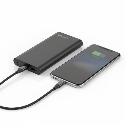 Portable Power Bank 20000mAh charging a smartphone