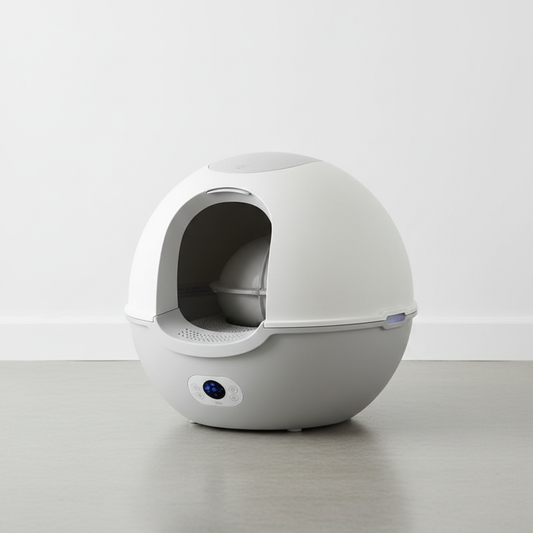 Self-cleaning automatic cat litter box with dome design